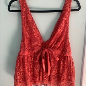 Free People Rust Lace Tank